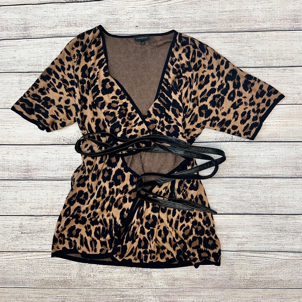 Lane Bryant Cheetah Wrap Cardigan